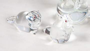 Pair of Small Steuben Crystal Beavers